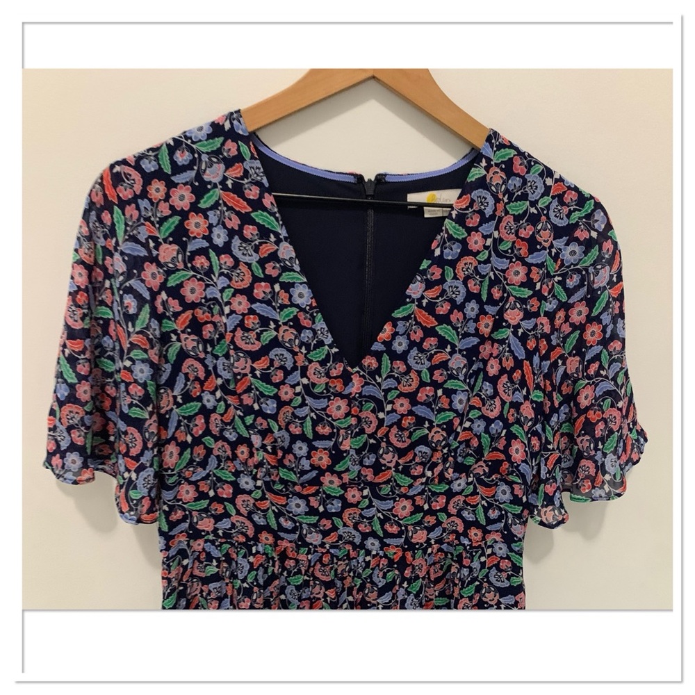 Boden Veronica Maxi Dress French Navy Trailing Posy Red Size 6 - Picture 6 of 13